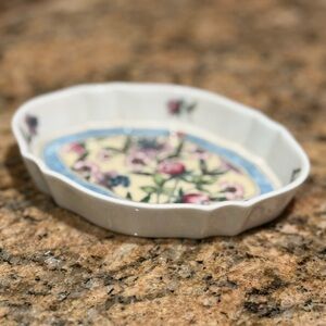 Vintage Wedgwood “Sarah” Porcelain Oval Dish with Floral Design